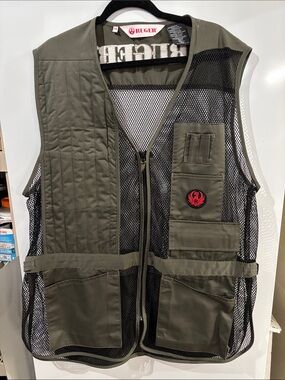 Ruger  Olive hunting or clay shooting Mesh Utility Vest with Black Mesh 2XL